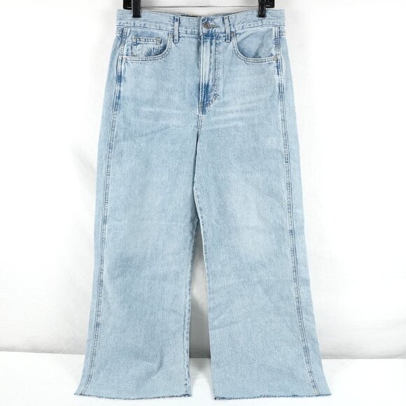 Veronica Beard Taylor Cropped High Rise Wide Jeans in Pale Stone - Size 29 (NWT) - Picture 3 of 13